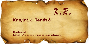 Krajnik Renátó névjegykártya